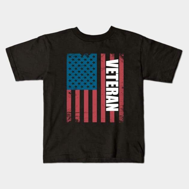 Veteran - Veteran American Flag Kids T-Shirt by Kudostees